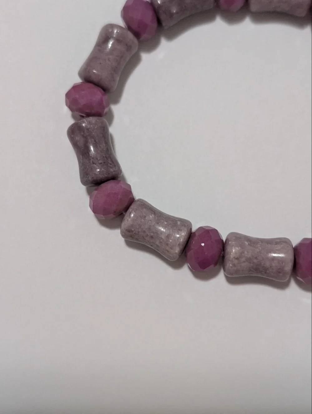 Lepidolite/Purple Mica/Jade Bracelet